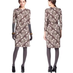 EUC Tory Burch “Dagny” Runway Silk Dress in Coconut Curving Flowers Combo (N-1)